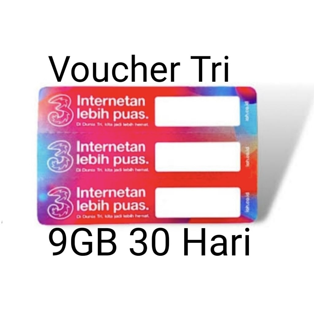 Voucher Tri HAPPY 10GB 30HARI | VOUCHER KUOTA DATA FISIK Three Kuota Paket Data Internet