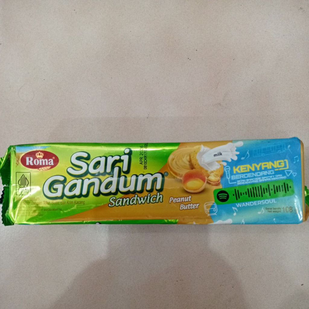 

Sari Gandum Sandwich Peanut Butter 108gr 1 Bungkus