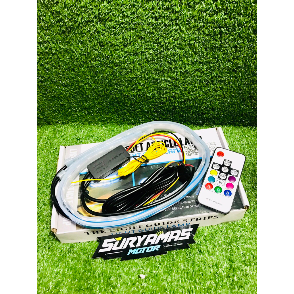 (Satu set 2 pcs) LAMPU ALIS REMOT LED SLIM ALIS DRL FLEKSIBEL WATERPROOF 30cm 2 mode RUNNING MOTOR ,