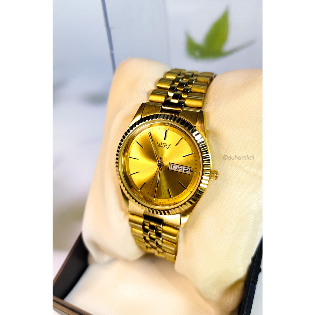 Citizen President Fluted Bezel Jubilee Gold Original Quartz DayDate