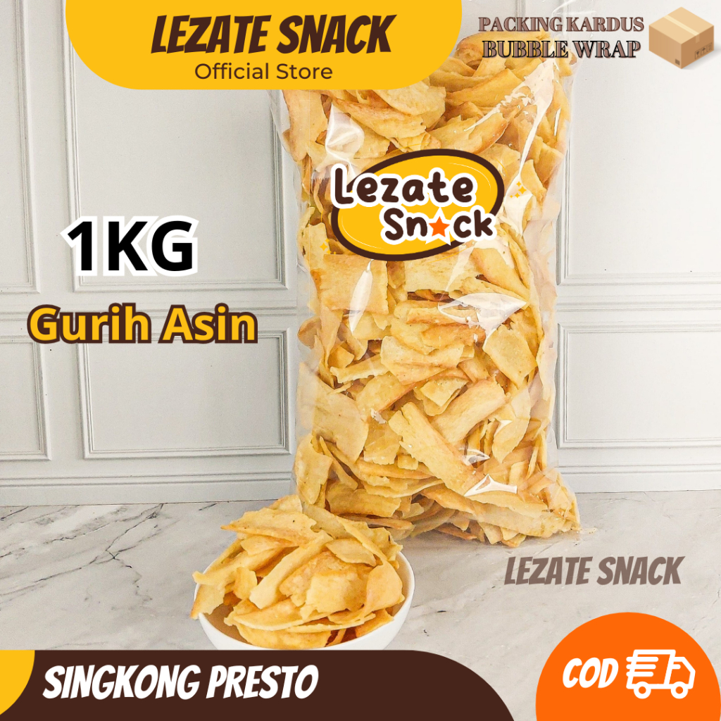 

Ceriping Singkong Presto 1KG Murah Kiloan Gurih Renyah / Criping Kripik Singkong Presto Empuk Rasa Original Gurih Bawang WAP SHOP
