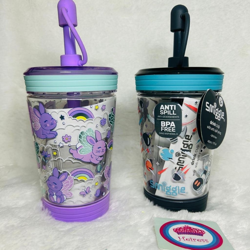 Botol minum smiggle spill cup gelas minum astronot kelunci bunny