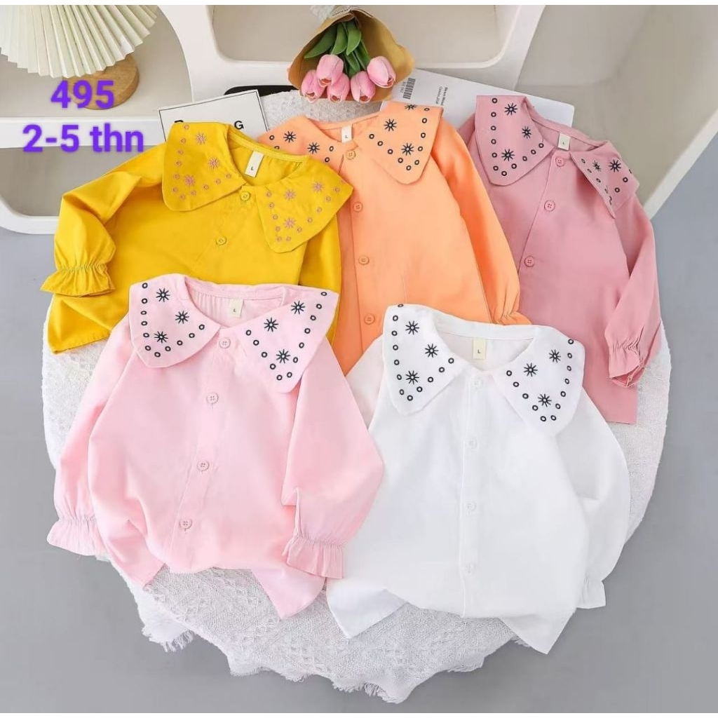 5pcs atasan kemeja/blouse anak cewek import size 3-6thn