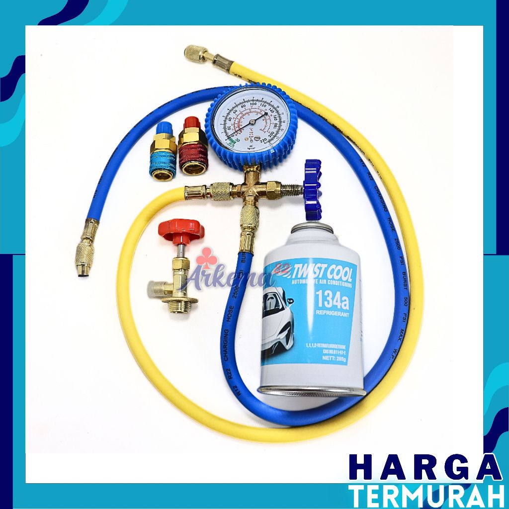 Ay00 PAKET LENGKAP FREON MOBIL SET PERLENGKAPAN ISI ULANG FREON COMPRESSOR MOBIL PAKET ALAT SERVICE