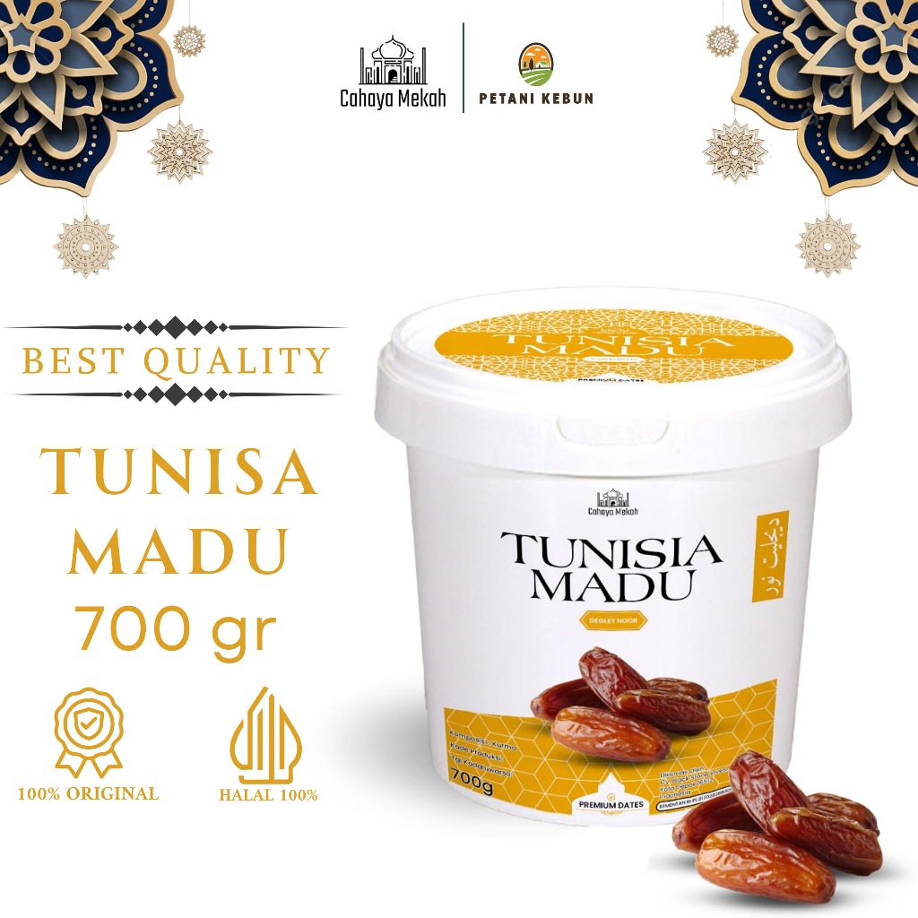 

Cahaya Mekah Kurma Tunisia Madu Deglet Noor 700 gram Ember Premium Manis Alami Kaya Nutrisi