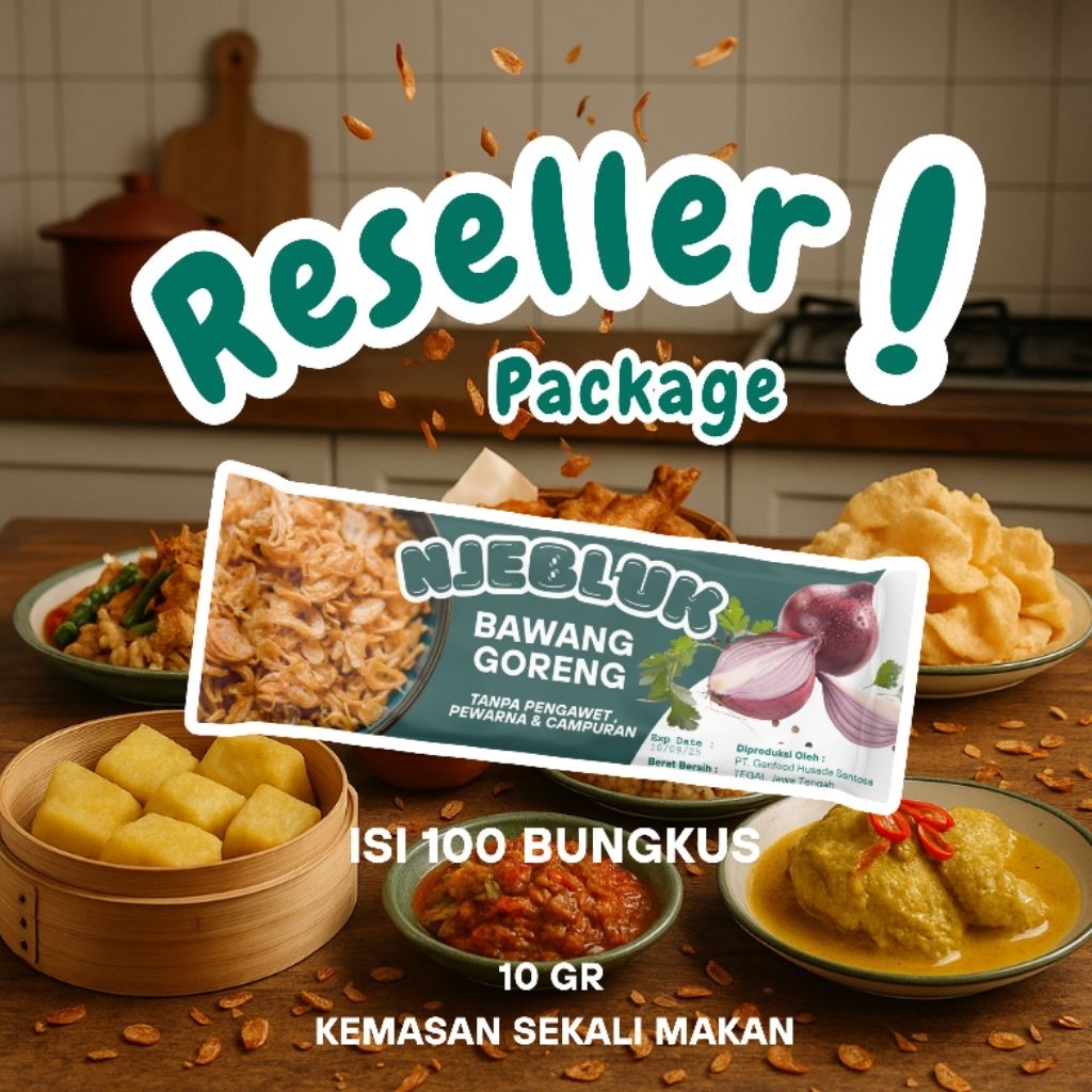 

BAWANG GORENG SACHET NJEBLUK - SEKALI MAKAN - PAKET RESELLER ISI 100