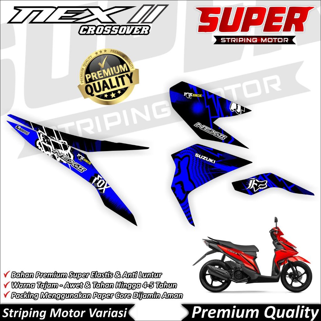 Stiker NEX 2 Anti Luntur keren Striping nex 2 Striping Suzuki NEX 2 FOX