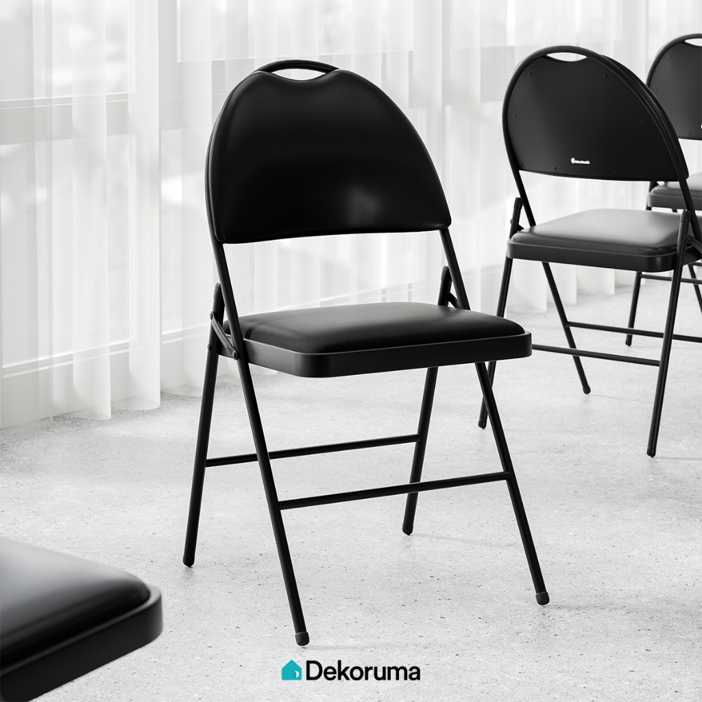 Dekoruma DERYL Kursi Lipat Serbaguna / Kursi Kantor Kulit/PU Leather / Foldable Chair / Kursi Acara 