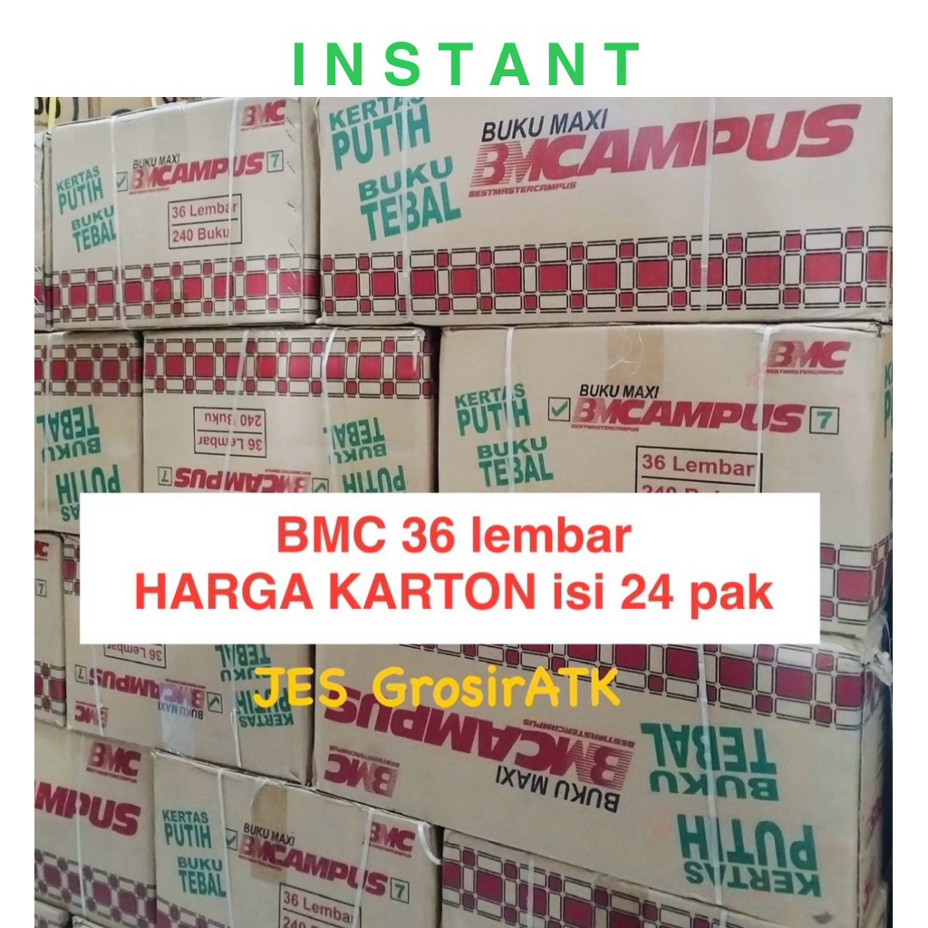 

(KARTON) Buku Tulis BMC 36 lembar Harga KARTONAN GROSIR (Khusus INSTANT)