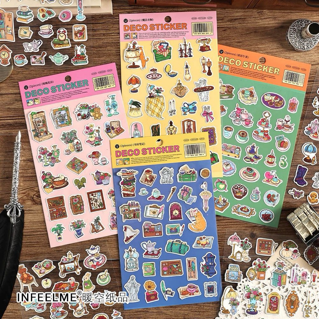 

[B933] Infeel.Me Seri Memori Vintage Kertas Sintetis Stiker Perekat Diri Retro ins Stiker Dekoratif Buku Catatan Hati Girly