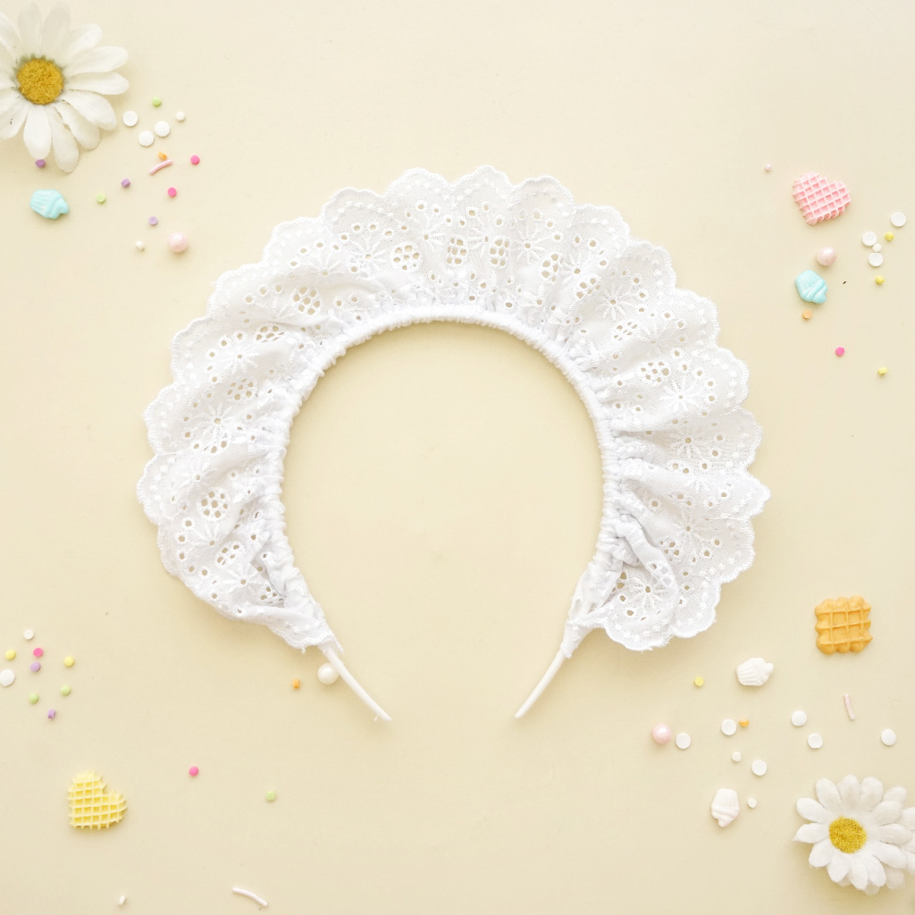 Bando Maid Anak dan Dewasa Bando Renda Katun Bando Cosplay Pelayan Classic Headband Cosplay Lolita