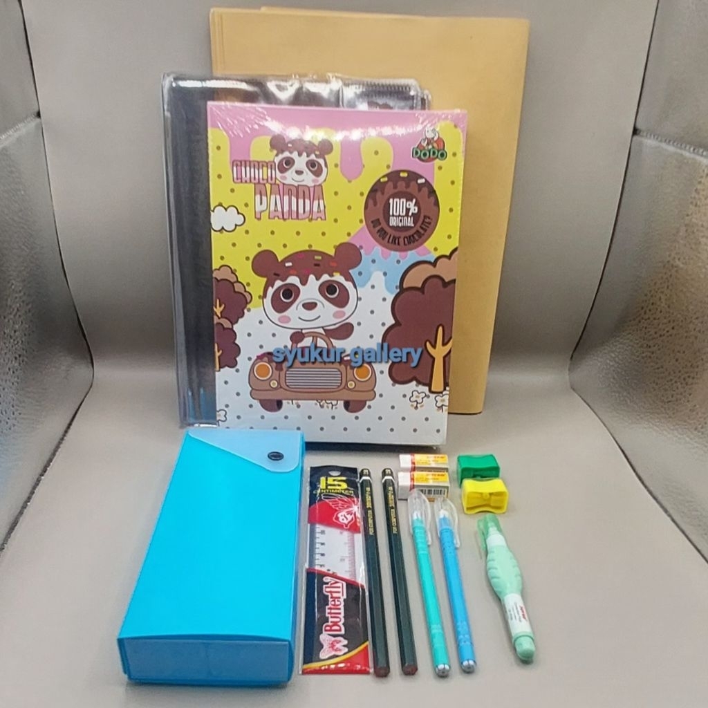 

(1 Set)Buku Dodo 38 Lembar dan Alat Tulis perlengkapan Sekolah 14 IN 1A/Paket Lengkap masuk sekolah