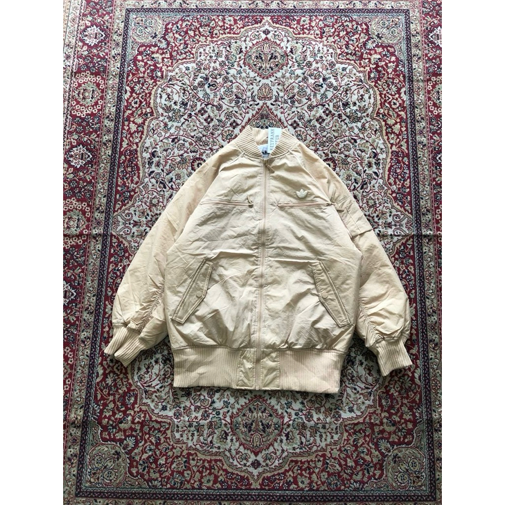 Ad oversized bomber insulate jacket Vintage Adi daddas trefoil bomber military jacket F756