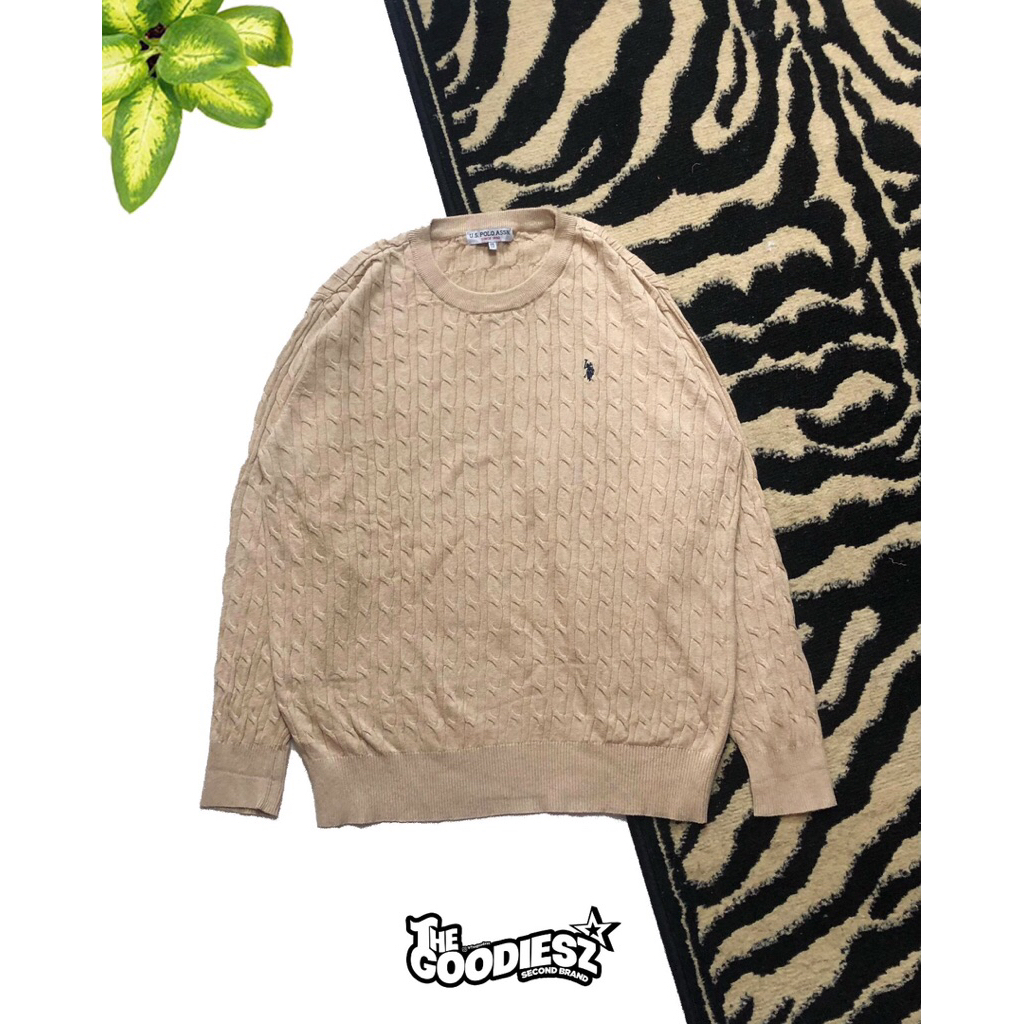 SWEATER CABLE BY P0L0 USPA WITH CREAM COLOR