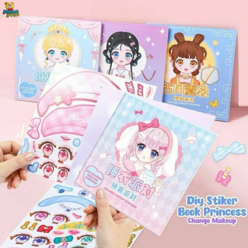 

Stiker DIY Buku Stiker Change Make up Sticker Quiet Book Buku Aktivita Edukasi Anak Dekorasi Buku
