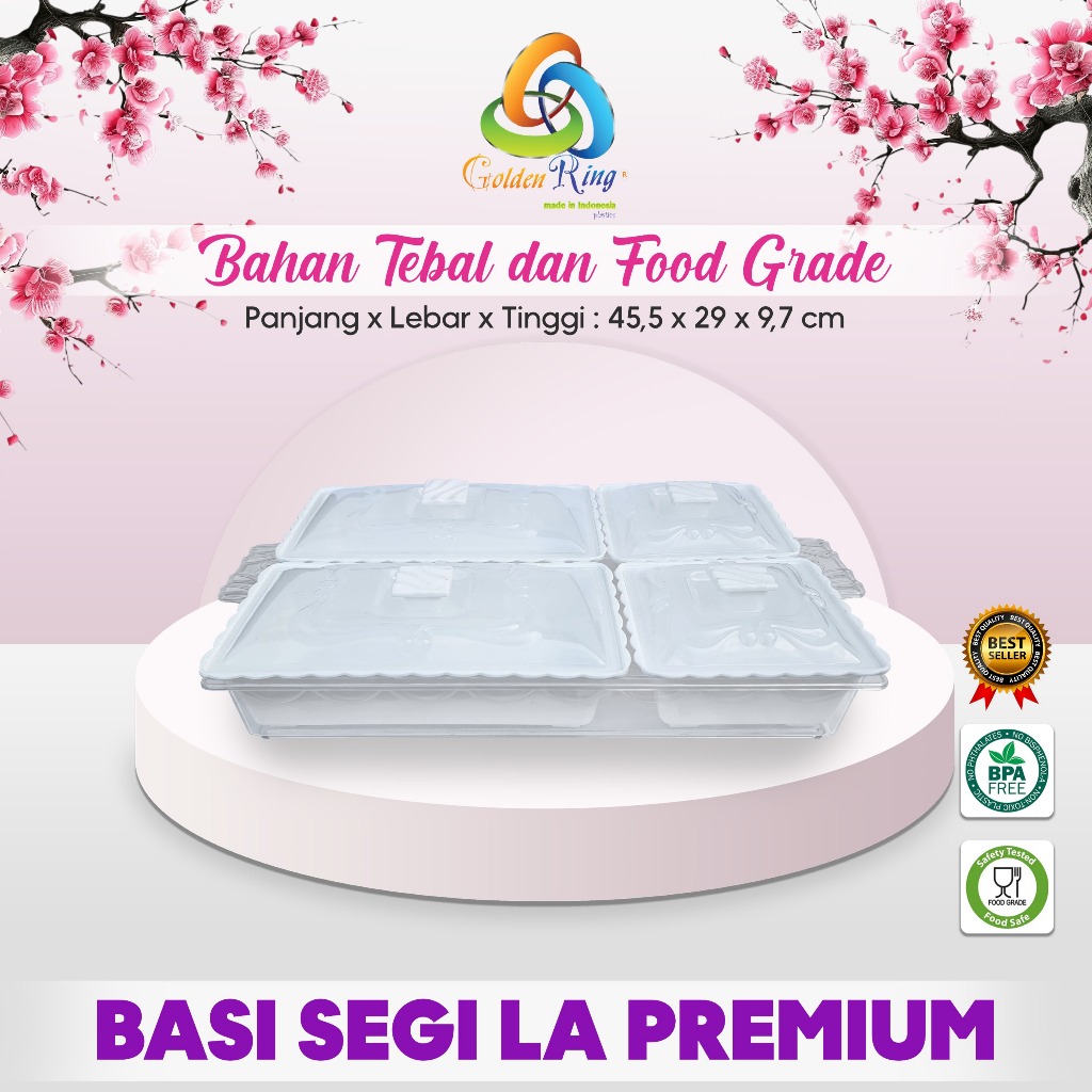 BASI LA DIVINA  / Tempat Prasmanan Set / Wadah Saji Makanan Segi / Nampan Saji Makanan Set