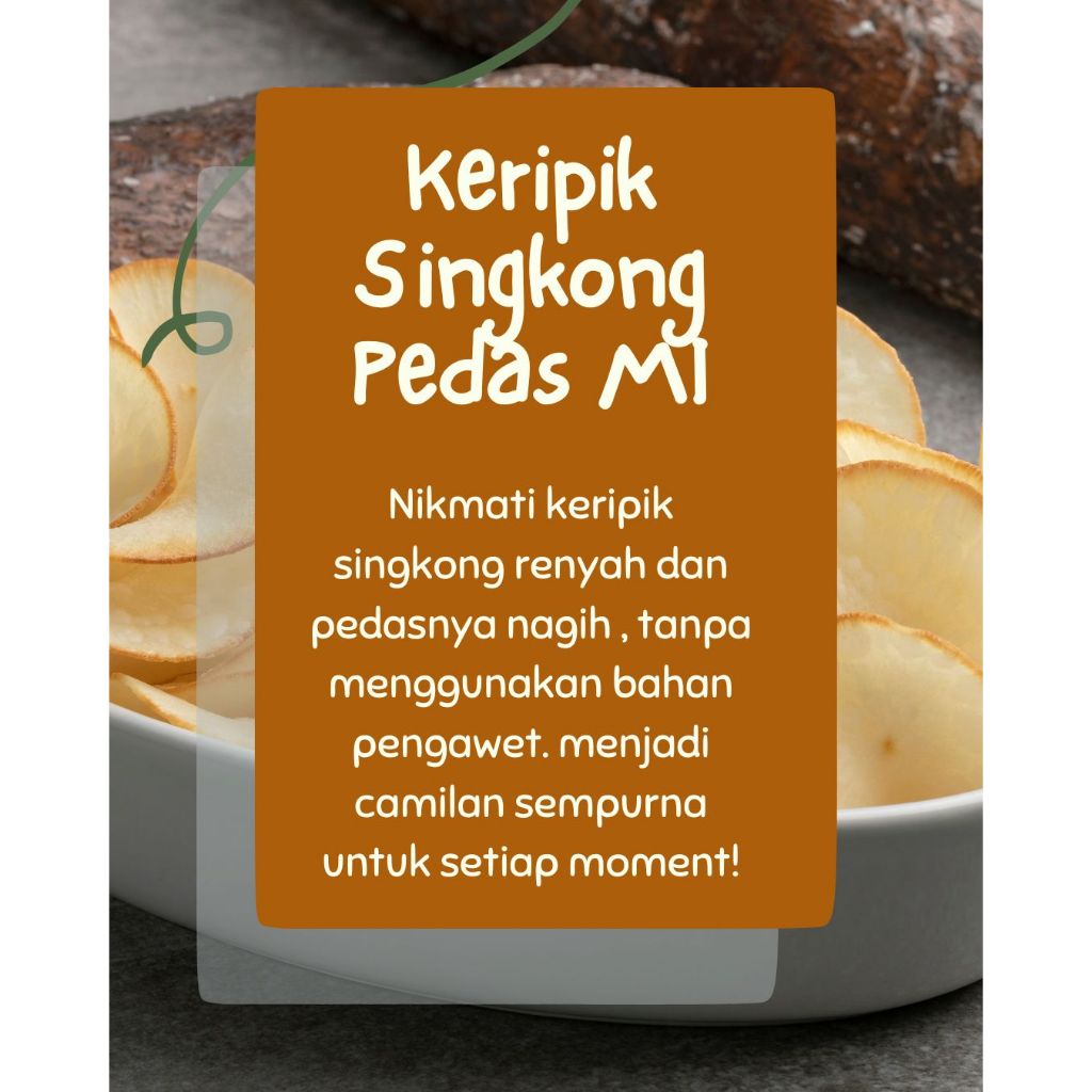 

[MI Keripik Singkong Pedas 250g] - keripik Pedas Nagih, Renyah Kriuk / Keripik Singkong pedas MI - Pedas Autentik 250g - Camilan Rumahan / Keripik Singkong Pedas MI 250g - Renyah Kriuk, Bikin Ketagihan