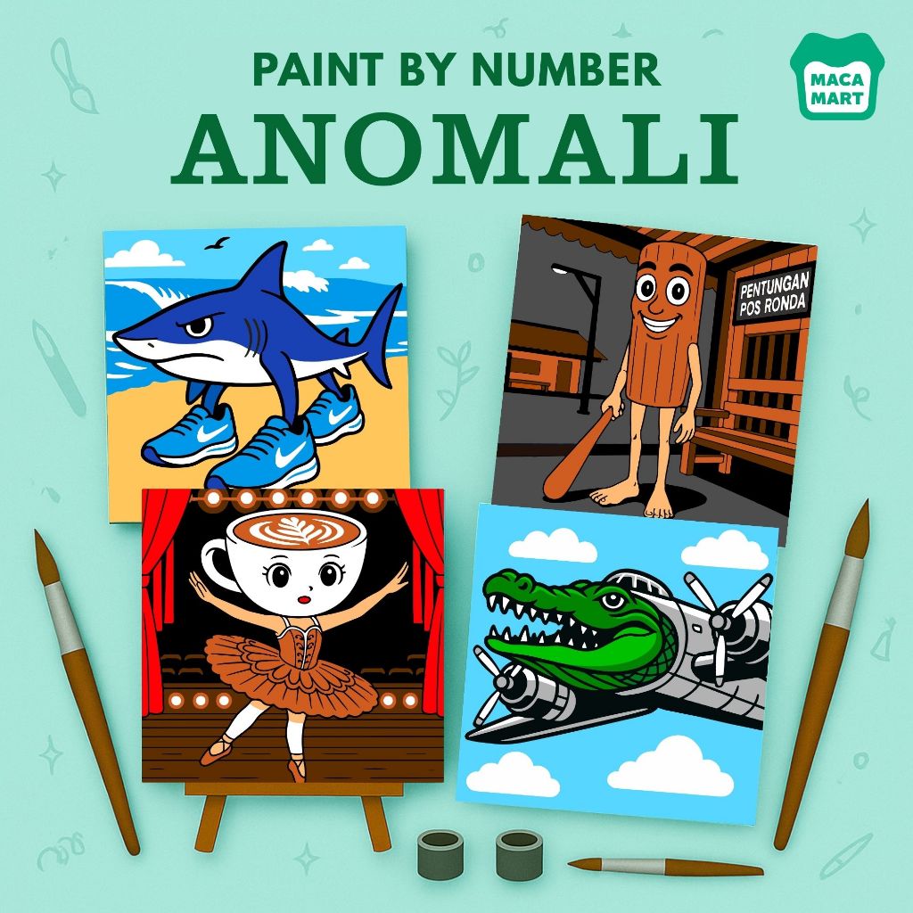 

Paint By Number Kit [ Anomali // Ai // Tung Sahur ] - macamart I Kanvas 20 x 20 cm