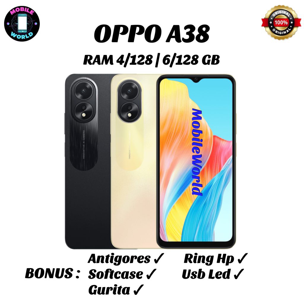 OPPO A38 RAM 4/128 GB & RAM 6/128 GB GARANSI RESMI OPPO | SEGEL BNIB