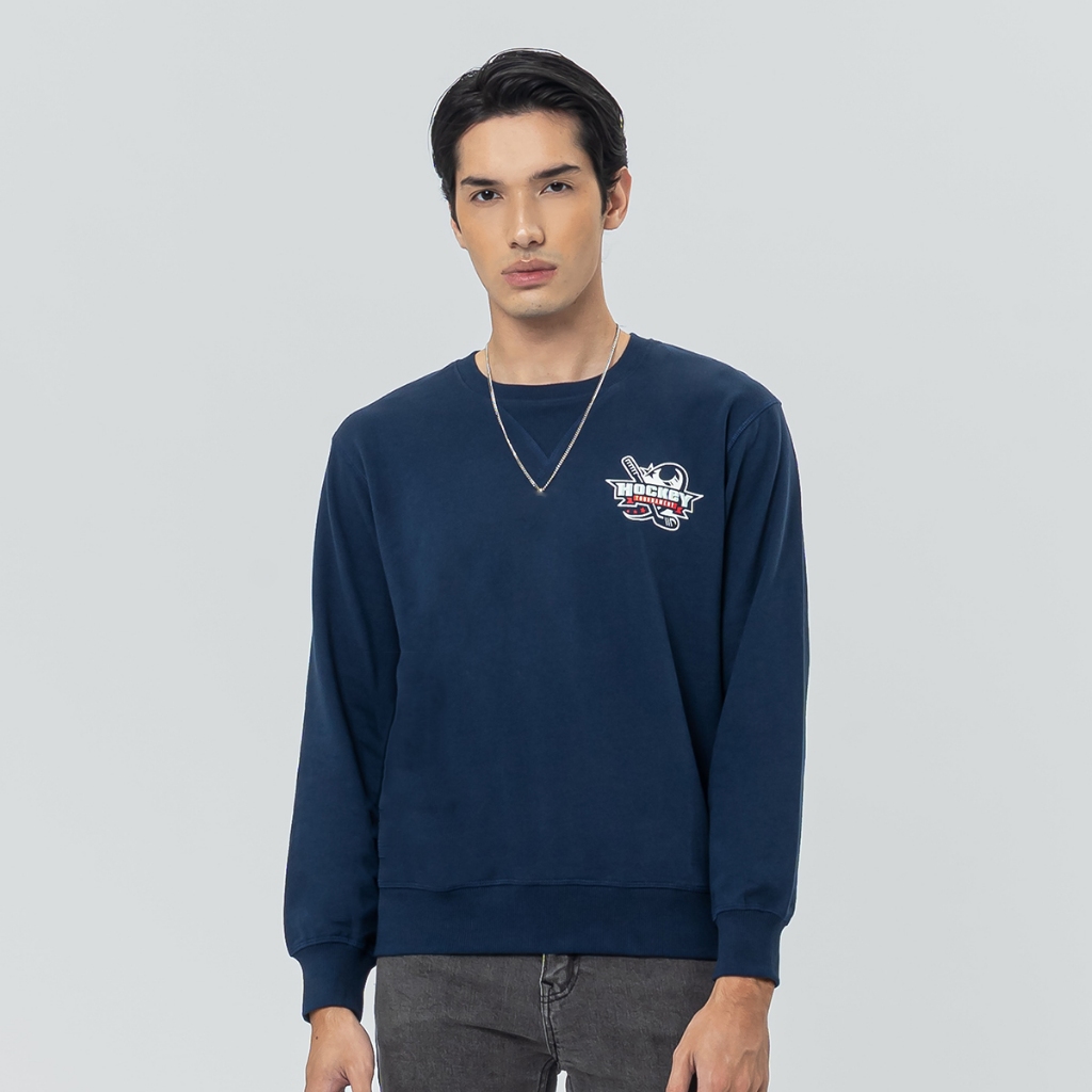 EDWIN JEANS - Sweatshirt Pria Lengan Panjang ICELAND NAVY Sweater Pria
