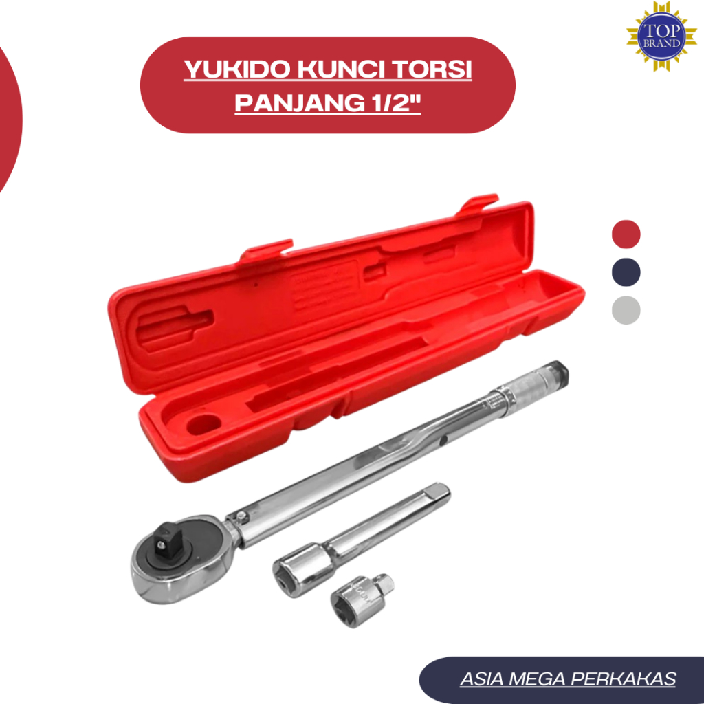 YUKIDO Kunci Torsi 1/2" Drive Rachet Torque Wrench /kunci torsi/asli/ Kunci Momen/Panjang