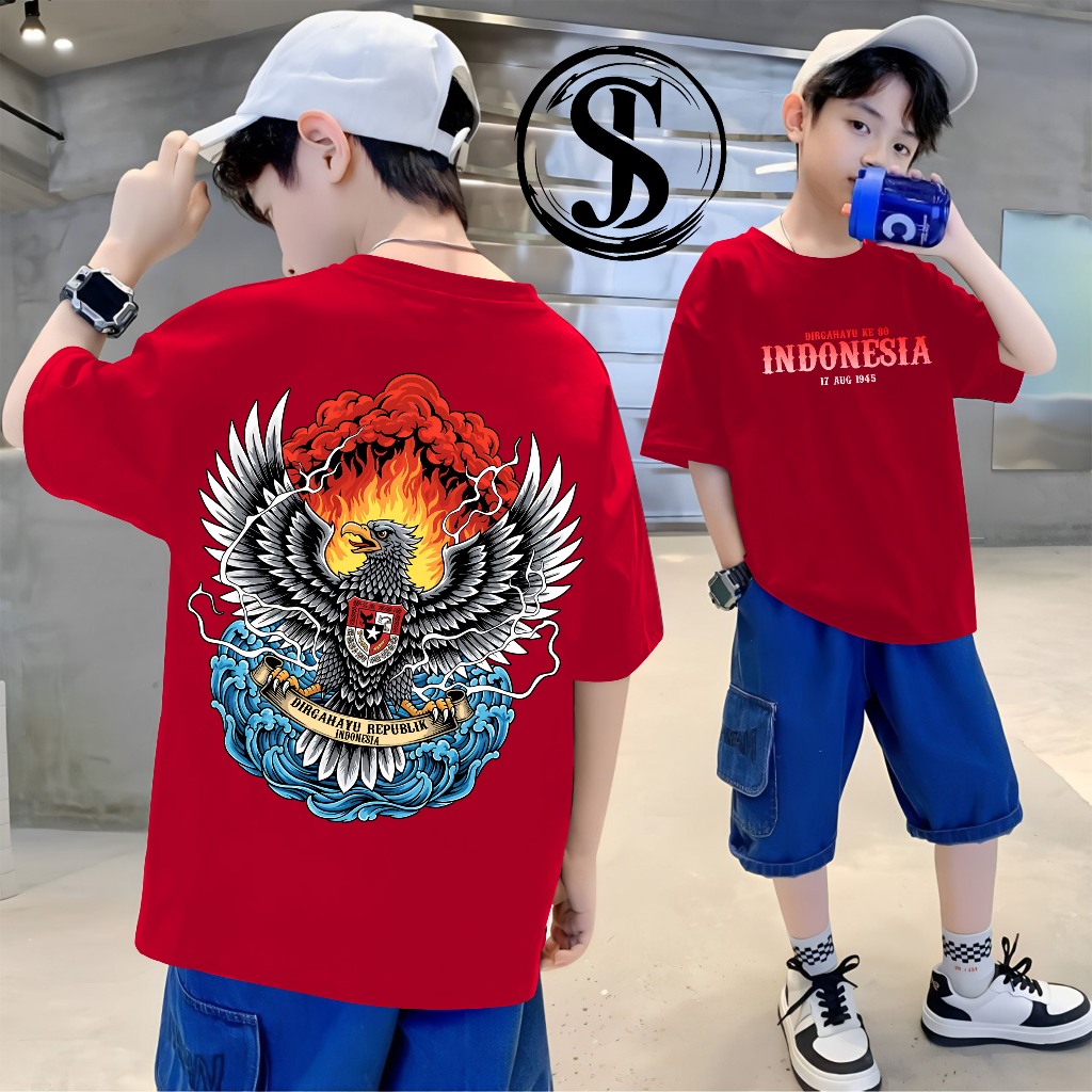 kaos anak distro Garuda merah putih laki laki perempuan 3rkids/kaos anak couple