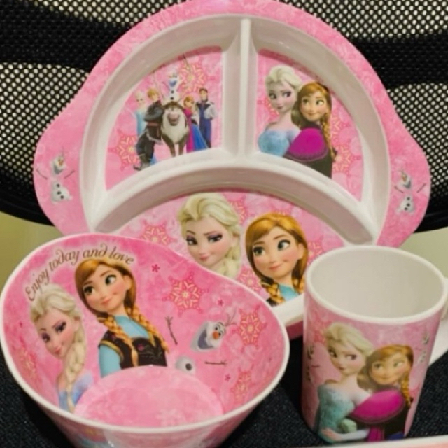 paket 3in1 piring melamin gelas karakter set lucu import pawpatrol dog melamin frozen