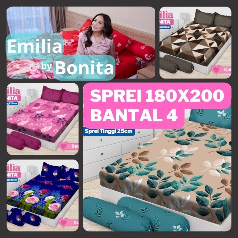 Sprei Emilia By Bonita Ukuran King 180x200 B4 - Bantal 4