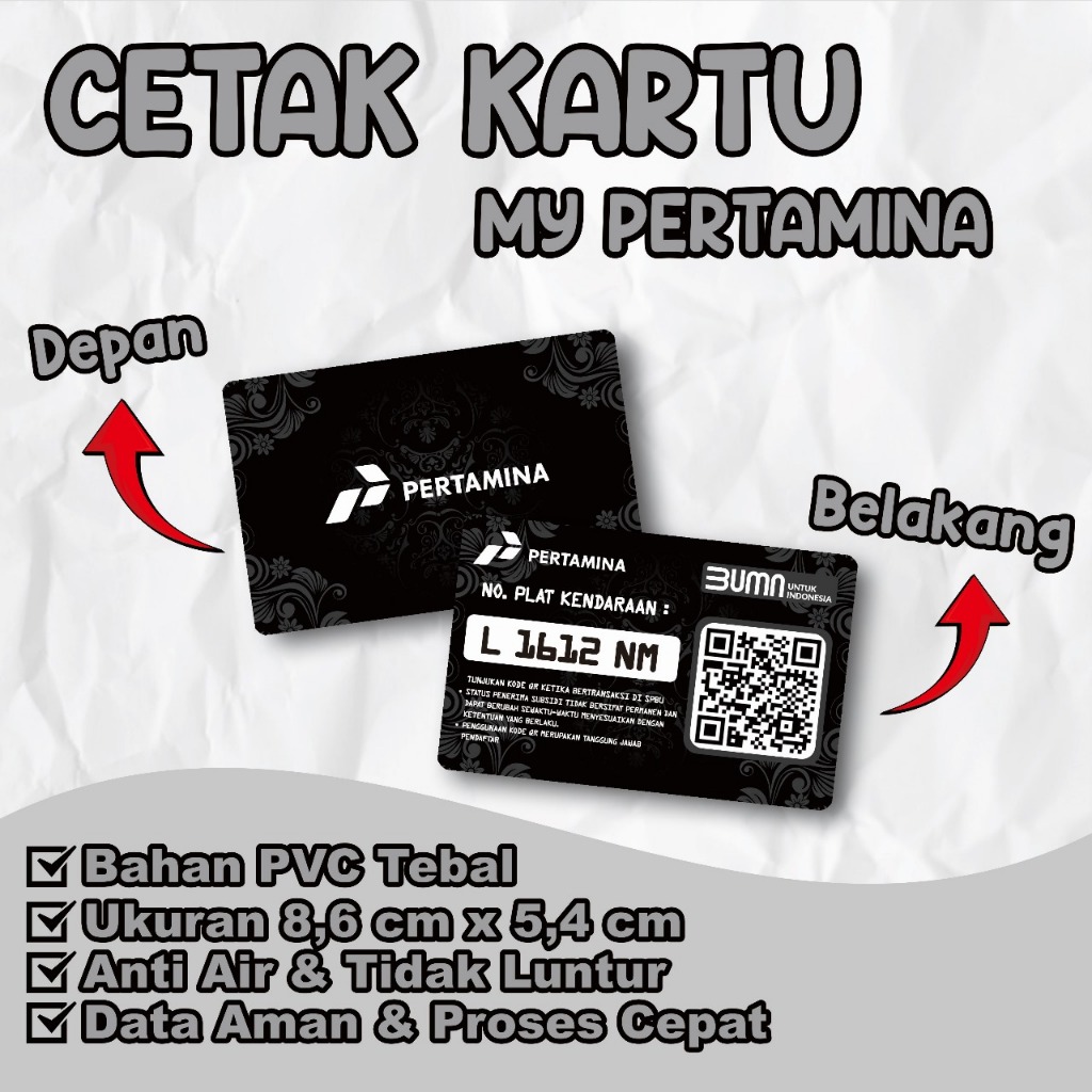 

Kartu MyPertamin / Cetak Kartu My Pertamina / Cetak Kartu My Pertamina Bahan PVC / Kartu My Pertamina Bahan PVC / Cetak Barcode My Pertamina / Cetak Kartu My Pertamina Bahan PVC Black Edition