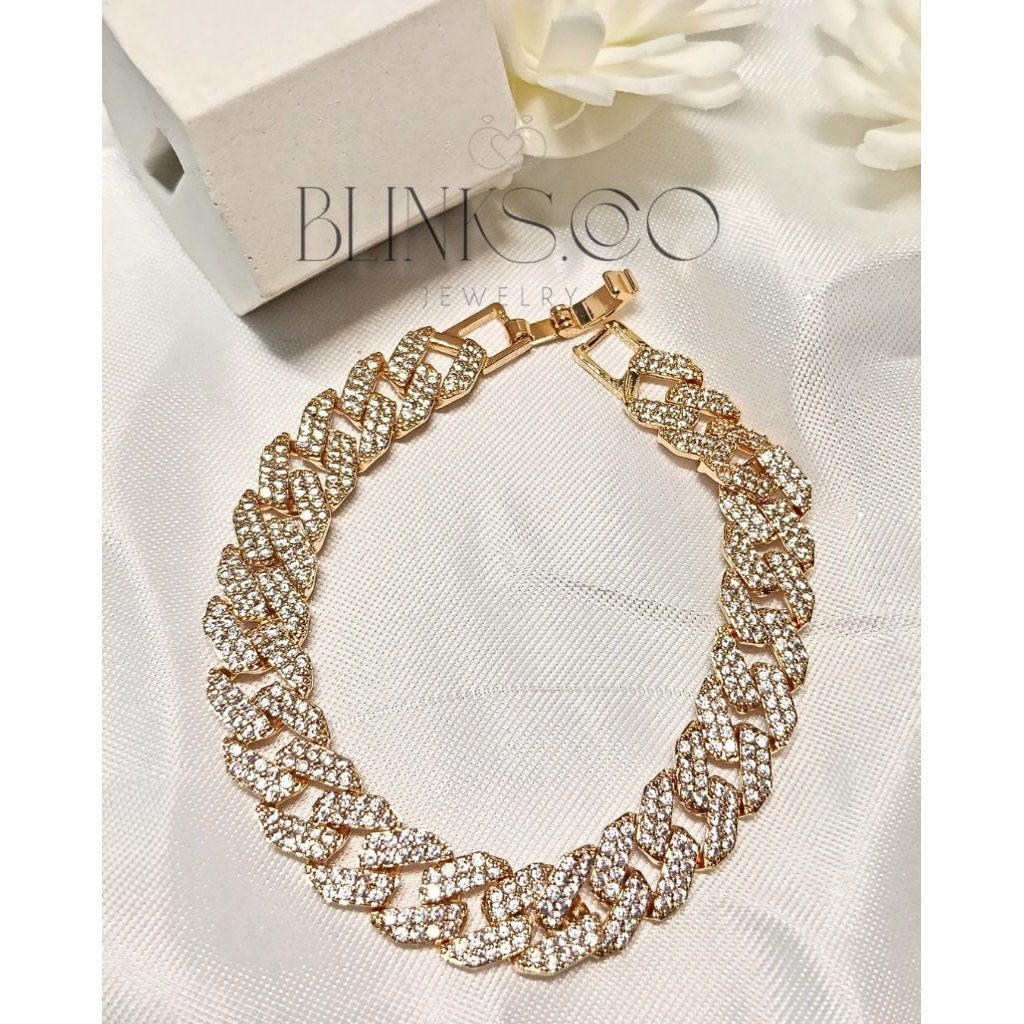 Gelang titanium wanita anti karat, gelang rantai