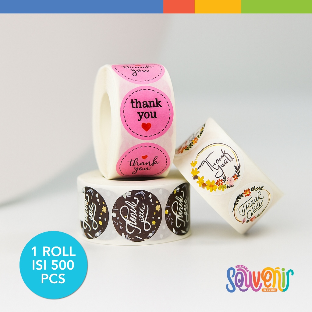 

Sticker Thank You | Stiker Terima Kasih | 500 Pcs / 1 Roll | Sticker Label Murah