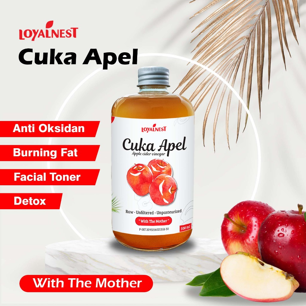 

CUKA APEL 500ML LOYALNEST ORIGINAL - APPLE VINEGAR WITH THE MOTHER / Cuka Apel Original