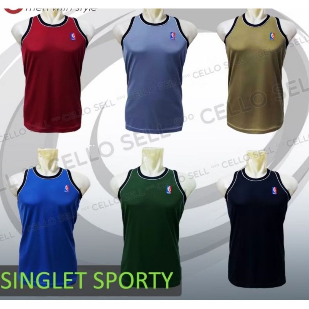 singlet bahan jaring /singlet sport pria /singlet jala /kaos singlet