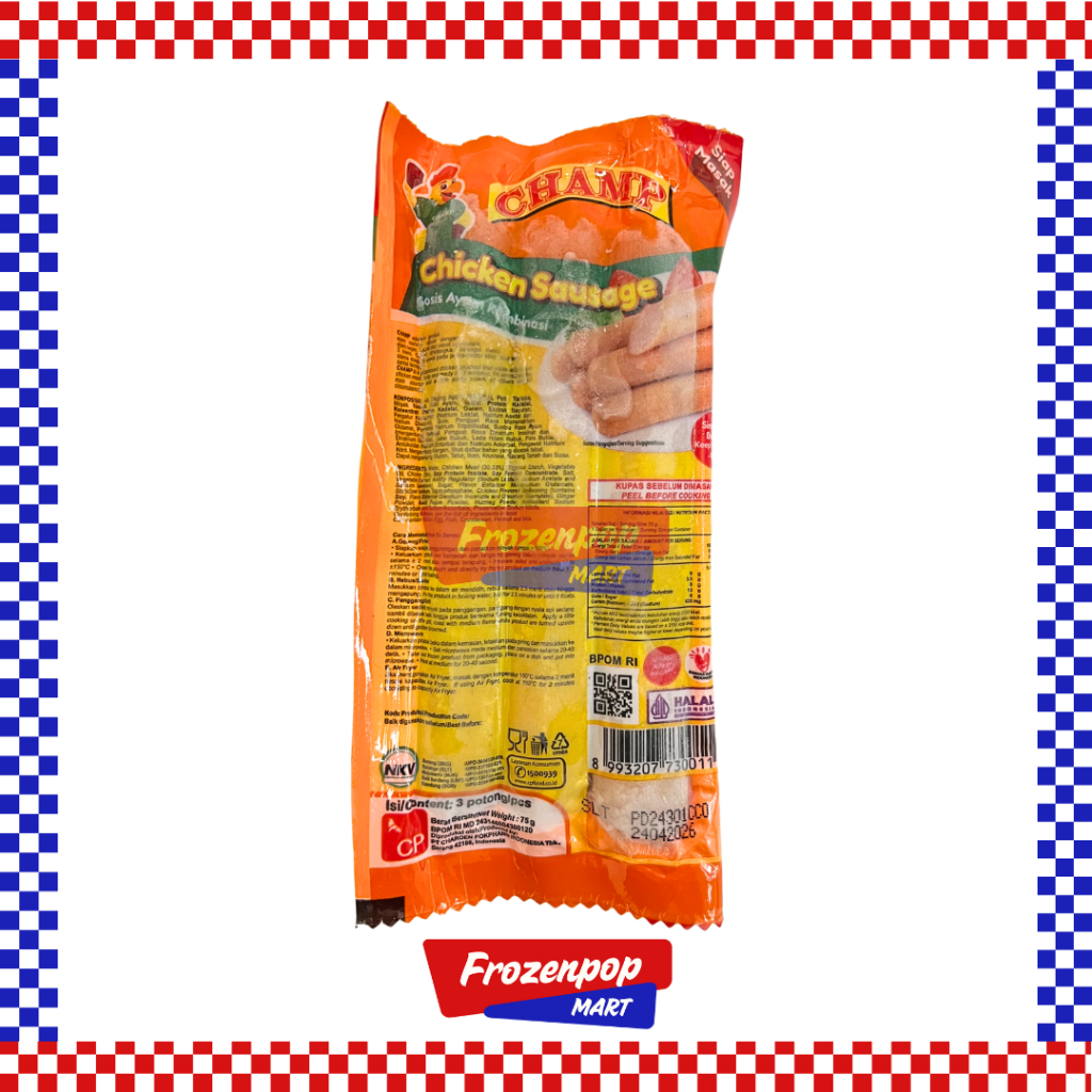 

Champ Sosis Ayam Isi 3 75gr [INSTANT MALANG]
