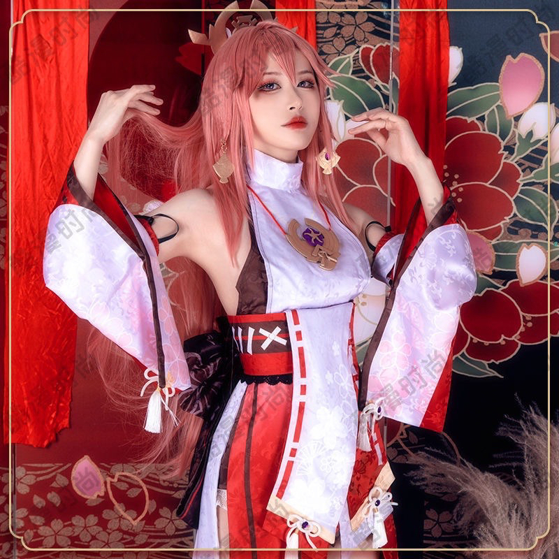 READY STOK - COSTUME YAE MIKO - COSTUME COSPLAY YAE MIKO - GENSHIN IMPACT