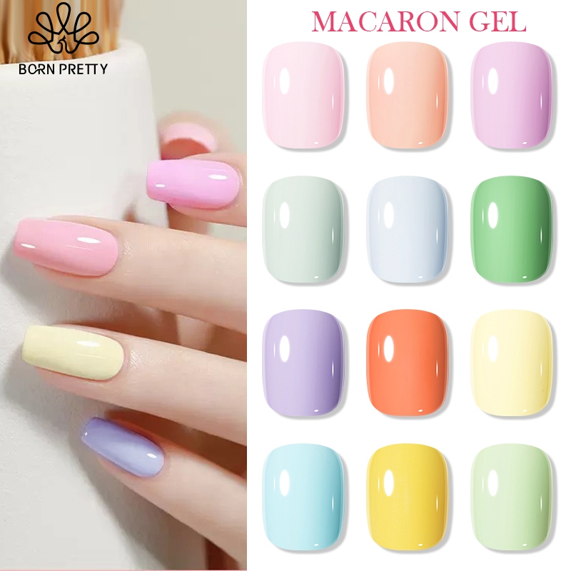 BORN PRETTY Makalon Series Macaron Color Nail Gel Polish Colors 10ml Purple Red Kutek Gel Polish UV 