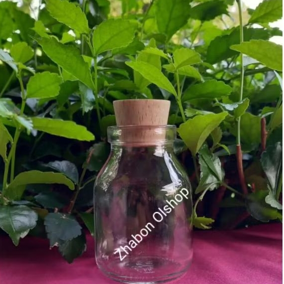 Botol kaca 50ML GEMOY Tutup kayu lubang besar 2,3cm