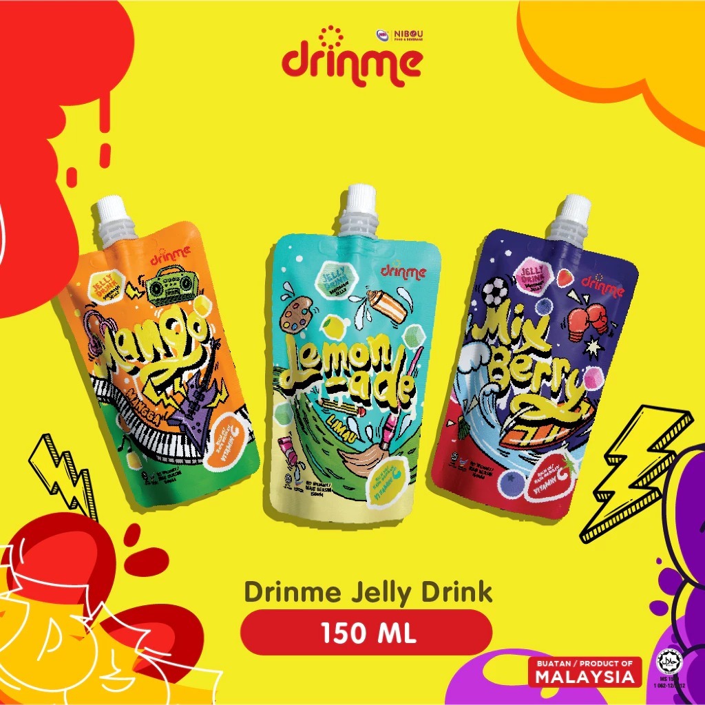 

Drinme Jelly Drink / Air Jeli with Vitamin C (150ml) - Mango / Lemonade / Mix-Berry