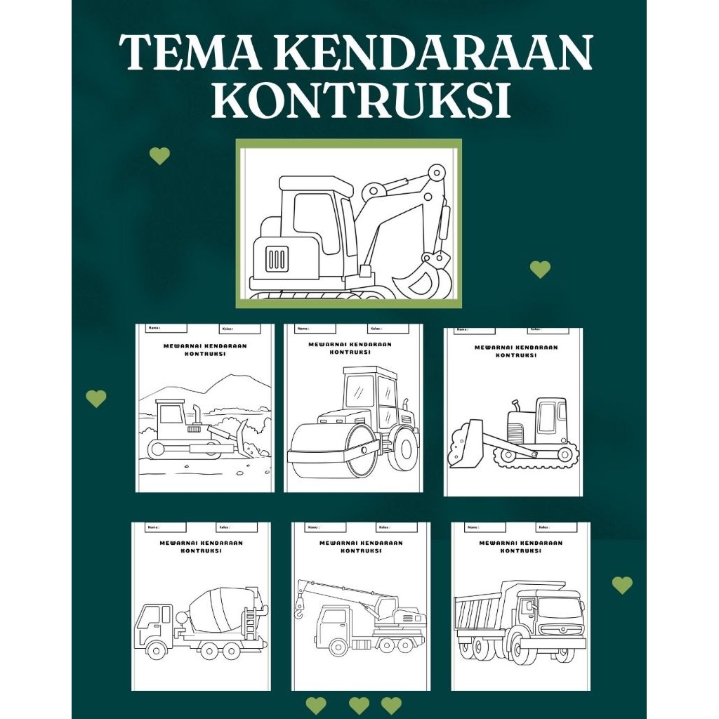 WORKSHEET TEMA ALAT TRANSPORTASI 10LEMBAR UKURAN A4/A5