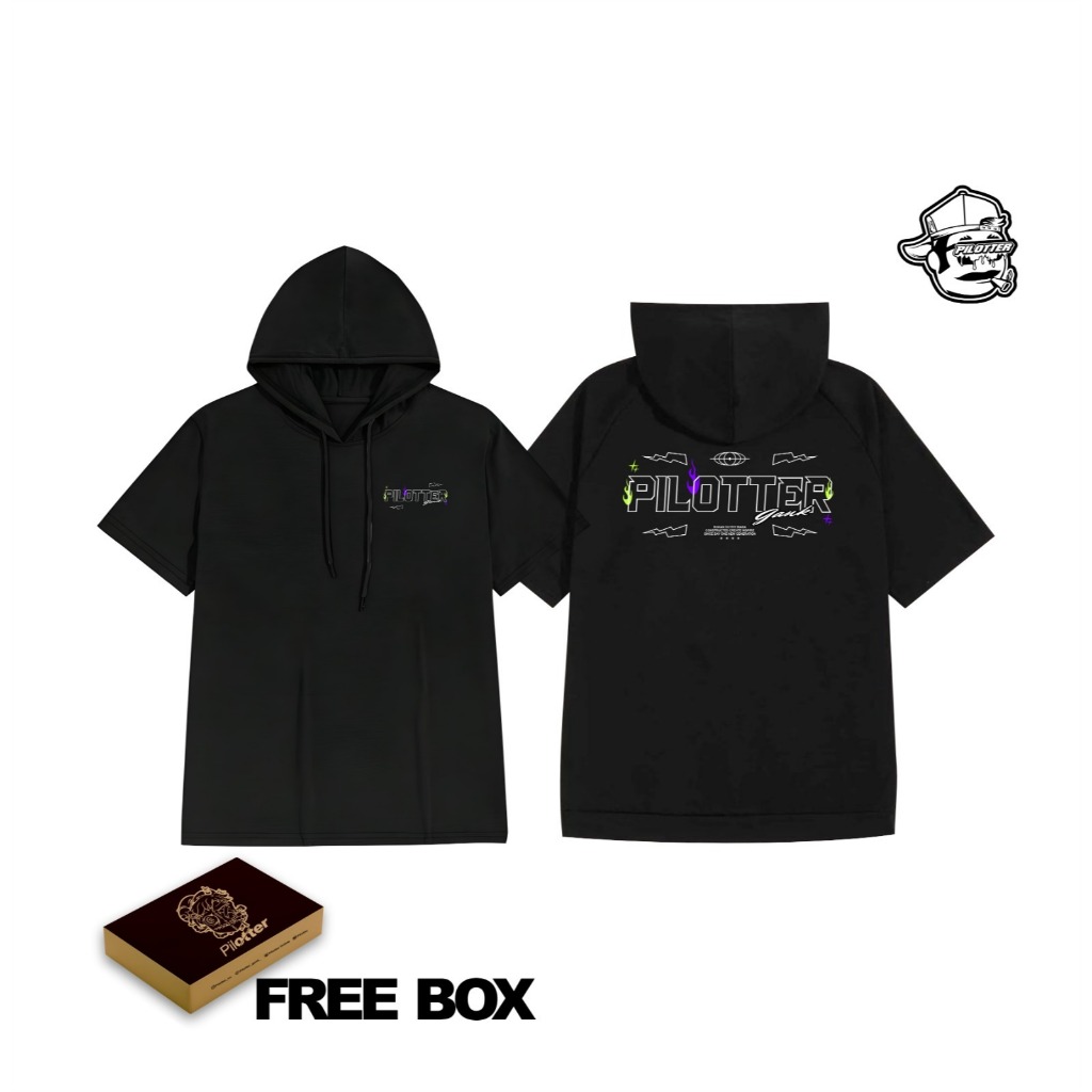 KAOS HOODIE PILOTTER BOWL HITAM PUTIH ORIGINAL FREE STIKER