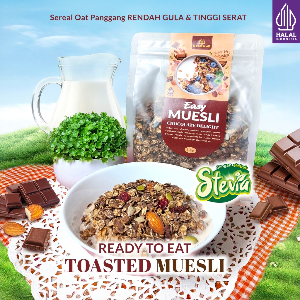 

EASY MUESLI Chocolate Delight - Toasted Muesli Coklat Siap Makan | Granolab Muesli