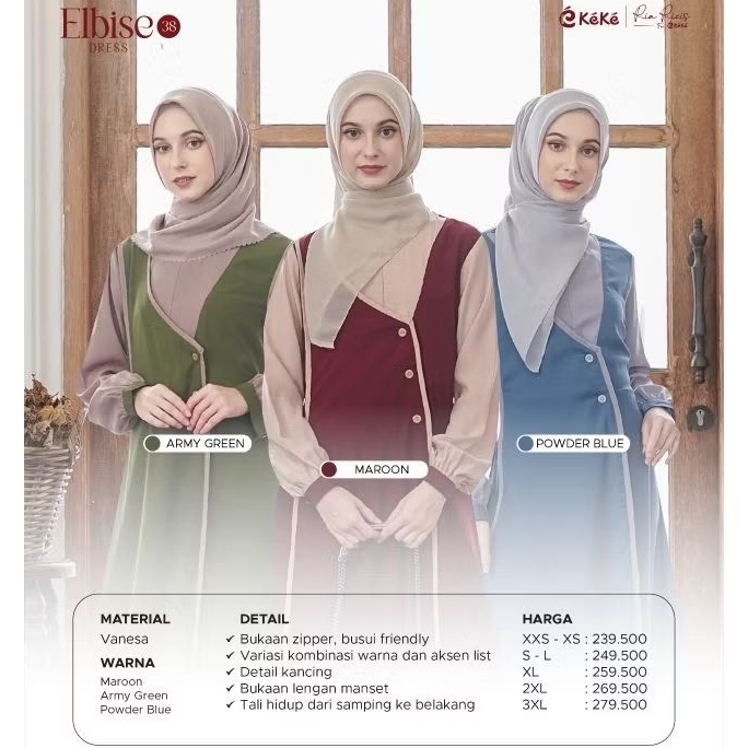 GAMIS KEKE ELBISE 38 DRESS KEKE BUSANA MUSLIM - GAMIS CASUAL - OOTD FASHION SHOPEE