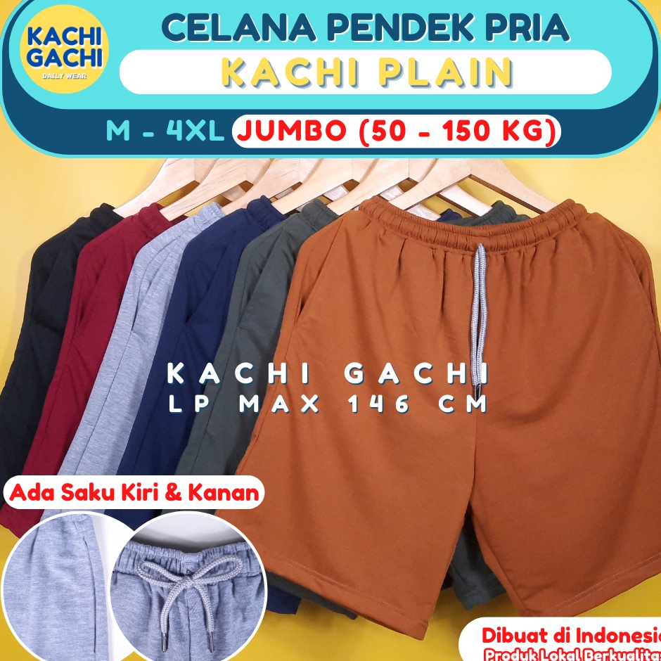 KODE N97Y Celana Pendek Jumbo Pria  Celana Kolor Pria Santai  Short Pants Pria Big Size  Kachi Plain
