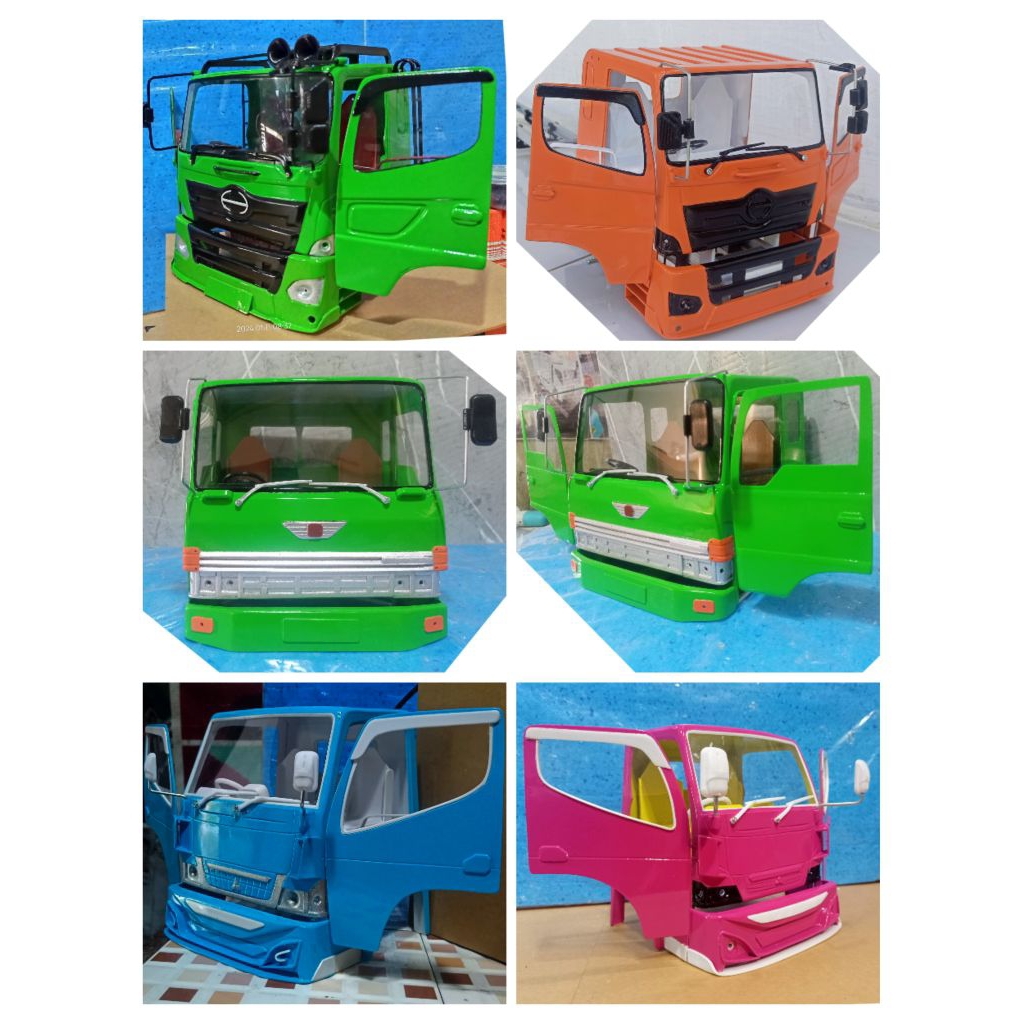 Miniatur kabin truk Hino 500 dan canter bebas riques warna cat