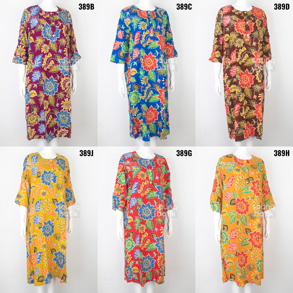 Daster Kencana Ungu LABEL BIRU Daster Batik Wanita Dewasa Baju Tidur DS19