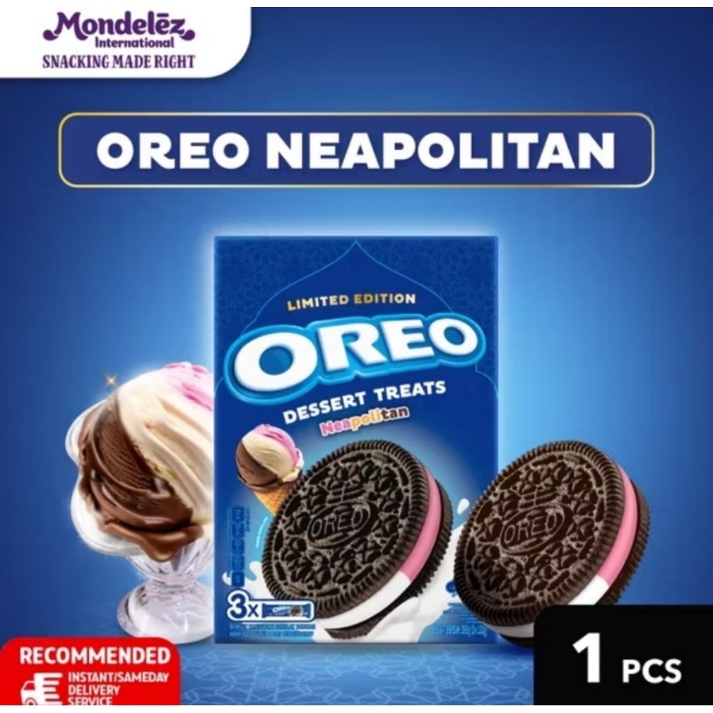 

Oreo Dessert Treats Neapolitan ( 3 x 131 gram) - [ Special Edition ] Cookies Biskuit Cemilan Anak dan Dewasa