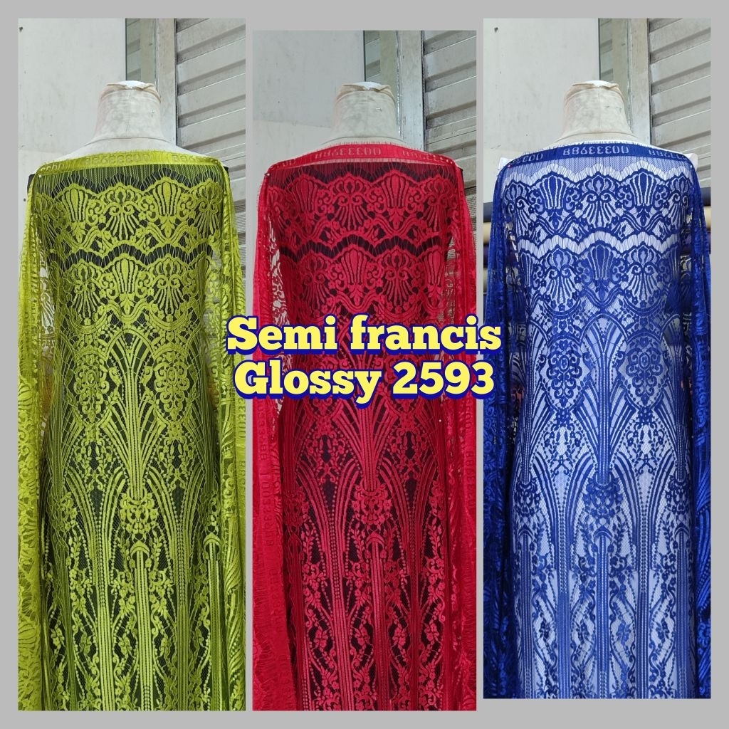 bahan kebaya brokat semi francis. [Panjang 2,5 meter] kebaya medan/kebaya bali/gaun pengantin
