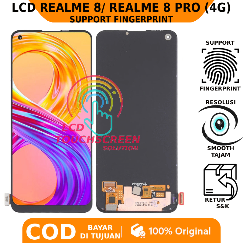 LCD TOUCHSCREEN REALME 8 - REALME 8 PRO (4G) ORIGINAL SUPPORT FINGERPRINT GARANSI