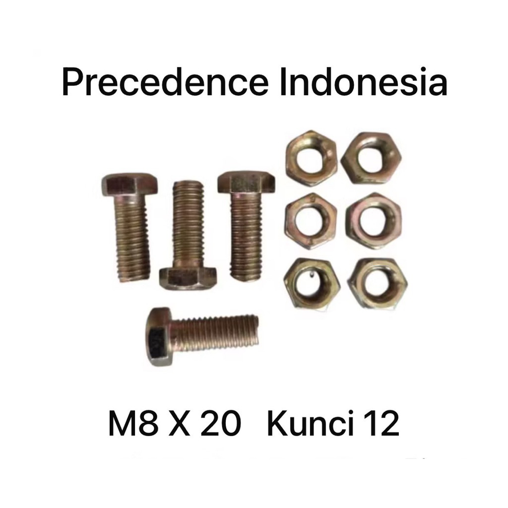 Baut Mur Kuning Kunci 12 M8X20 Baut Mur Siku