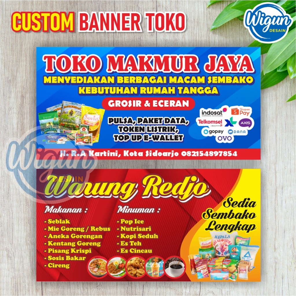BANNER SPANDUK UKM TOKO WARUNG PULSA ONLINE SHOP SEMBAKO